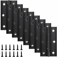 FLITI 8er-Pack Klappscharniere, 68 mm × 38 mm, schwarzes Edelstahlscharnier, Klavierscharnier, kleines Scharnier, Tür-, Fenster-, Schrankscharnier von YMYNY