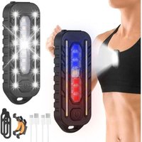 YMYNY Clip-On-Lauflichter, 2er-Pack, 5 Beleuchtungsmodi, per USB wiederaufladbare LED-Clip-Lampe, 150 lm, IPX4 wasserdicht, tragbar für Läufer, von YMYNY