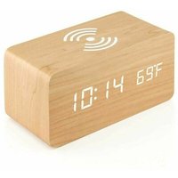 YMYNY Digitaler Wecker mit kabellosem Ladegerät, LED-Tischwecker, Temperaturanzeige von YMYNY