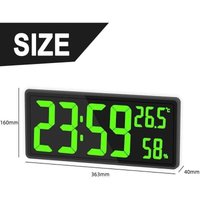 YMYNY Digitaluhr mit großem Display, große digitale Wanduhr mit Temperatur und Luftfeuchtigkeit, digitale Wanduhr mit LED-Ziffern für Schlafzimmer, YMYNY Digitaluhr mit großem Display, große digitale Wanduhr mit Temperatur und Luftfeuchtigkeit, digitale Wanduhr mit LED-Ziffern für Schlafzimmer, von YMYNY