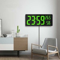 YMYNY Digitaluhr mit großem Display, große digitale Wanduhr mit Temperatur und Luftfeuchtigkeit, digitale Wanduhr mit LED-Ziffern für Schlafzimmer, von YMYNY