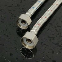 YMYNY Flexibler Wasserhahn-Anschlussschlauch aus Edelstahl für Warm- und Kaltwasser-Mischbatterie, Küchenspüle, Wasserhahn, 60 cm von YMYNY