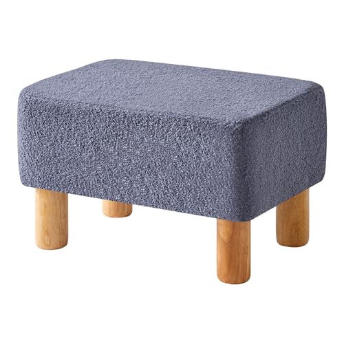 YMYNY Fußhocker Rechteckiger, Teddy Samt Fußhocker mit Holzbeinen, Sitzhocker, Holzfußhocker, Kleiner Gepolsterte Hocker, Schuhwechselbank für Wohnzimmer, Schlafzimmer, 40×29×25CM Blau HBD030BU YMYNY Fußhocker Rechteckiger, Teddy Samt Fußhocker mit Holzbeinen, Sitzhocker, Holzfußhocker, Kleiner Gepolsterte Hocker, Schuhwechselbank für Wohnzimmer, Schlafzimmer, 40×29×25CM Blau HBD030BU von YMYNY