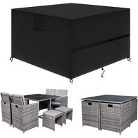 YMYNY Gartenmöbel-Abdeckung, Gartentisch-Abdeckung aus 420D-Oxford-Gewebe, Tisch- und Sofa-Abdeckung mit Seil und Haspenverschluss (135 x 135 x 75 cm) von YMYNY