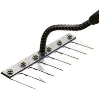 YMYNY Gartenrechen, Unkrautrechen Gartengeräte, Rasenrechen Vertikutierer Manuell 7 Stahlzähne, zum Jäten/Auflockern von Erde/Aussaat (ohne Stock) von YMYNY