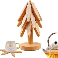 YMYNY Holz-Küchenuntersetzer, Faltbarer Untersetzer in Baumform, Holzuntersetzer für heiße Töpfe und Pfannen, Hitzebeständige Faltbare Untersetzer in YMYNY Holz-Küchenuntersetzer, Faltbarer Untersetzer in Baumform, Holzuntersetzer für heiße Töpfe und Pfannen, Hitzebeständige Faltbare Untersetzer in von YMYNY