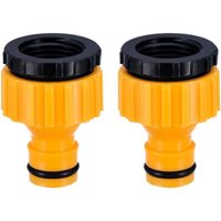 YMYNY Kunststoff 3/4 Zoll und 1/2 Zoll BSP 2-in-1 Gartenschlauch-Wasserhahn-Gewindeanschluss Gewinde-Wasserhahn-Adapter 2er-Pack von YMYNY