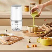 YMYNY Mini-Babymixer, Mini-Küchenmaschine, 300 ml Babymixer, Mini-Elektrozerkleinerer, Mini-Küchenmaschine mit USB-Aufladung, elektrischer Mixer für von YMYNY