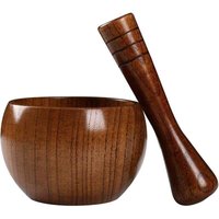 YMYNY Mörser und Stößel aus Olivenholz, Mörser- und Stößel-Set, Retro-Mörser und Stößel aus Holz YMYNY Mörser und Stößel aus Olivenholz, Mörser- und Stößel-Set, Retro-Mörser und Stößel aus Holz von YMYNY