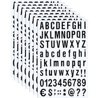 Selbstklebendes Vinyl-Buchstaben- und Zahlen-Set, Briefkastennummern-Aufkleber für Schilder, Fenster, Türen, Autos, Adressnummern (Schwarz, 1 Zoll) von YMYNY