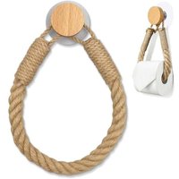 YMYNY Toilettenpapierhalter Seil Vintage Ohne Bohren Ohne Bohren Toilettenpapierhalter Toilettenpapierhalter für WC Badezimmer Dekoration Vintage von YMYNY