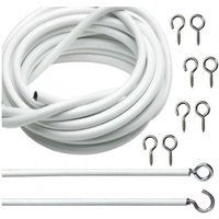 Tüllvorhangfaden bis zu 5 Meter mit Haken und Ösen für Fenster – - Ymyny Tüllvorhangfaden bis zu 5 Meter mit Haken und Ösen für Fenster – - Ymyny von YMYNY