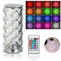 YMYNY USB-wiederaufladbare LED-Tischlampe mit Kristalleffekt, Touch-RGB und Fernbedienung – von YMYNY