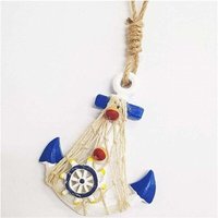 Ymyny - Wandaufhänger mit Anker im Shabby-Chic-Stil im Marine-Stil, blau und weiß, Tischkarten-Geschenk – Ymyny - Wandaufhänger mit Anker im Shabby-Chic-Stil im Marine-Stil, blau und weiß, Tischkarten-Geschenk – von YMYNY