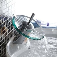 Wasserfall-Einhebelmischer aus Chrom und Glas - - Ymyny von YMYNY