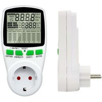 YMYNY Wattmeter 230 V/16 A – Stromverbrauchszähler – Steckdose zur Kontrolle des Stromverbrauchs – Energiezähler-Steckdose mit großem LCD-Bildschirm von YMYNY