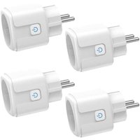 YMYNY WiFi Smart Plug, 4er Pack 16A 3680W Smart Plug, WiFi-Steckdose mit Stromverbrauchsmessung, Fernbedienung, Sprachsteuerung, Kompatibel mit Alexa von YMYNY