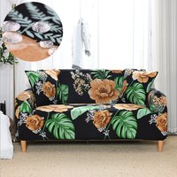 Ymyny - 2-Sitzer-Sofabezug 140–180 cm, moderner Sofabezug mit Armlehne, universelle elastische Sofabezüge, Sofaschutz, Schonbezug, Nachtblumen mumu von YMYNY