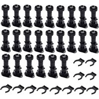 Ymyny - 24 Stück Möbelbeine aus Kunststoff, verstellbare Möbelbeine (80 mm - 100 mm), schwarze Möbelfüße aus Kunststoff mit Clip-Montagesockel, von YMYNY
