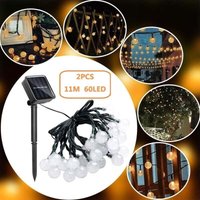2er-Pack 11 m 60 LED-Solarleuchten, 60 LED-Solarleuchten für den Außenbereich, 8 Modi, geeignet für Garten, Weihnachten, Hochzeit, Party Blu Ray mumu von YMYNY