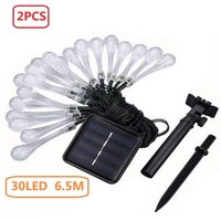 2er-Pack 30 LED-Solarleuchten für den Innen- und Außenbereich, 6,5 m, 8 Modi, warmes Licht, wasserdicht, IP65, mumu von YMYNY
