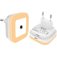 Ymyny - 2er-Pack automatisches LED-Nachtlicht, Dämmerungssensor-Nachtlicht, dimmbare LED-Lampe, Plug-in-Nachtlicht, Warmweiß mumu von YMYNY