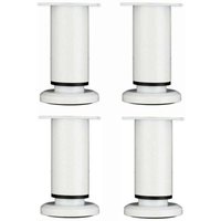 Ymyny - 4 Stücke Verstellbare Möbelbeine 12cm Weiß Runde Metall Tischbein für Sofa Schrank Bett mit Schrauben mumu Ymyny - 4 Stücke Verstellbare Möbelbeine 12cm Weiß Runde Metall Tischbein für Sofa Schrank Bett mit Schrauben mumu von YMYNY