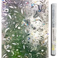 Ymyny - 45 x 200 cm) 3D-Fensterfolie, elektrostatische Folie, Sichtschutz, UV-Schutz, dekorative Fensterfolie, Blickschutz, Tulpenblumenmuster mumu von YMYNY