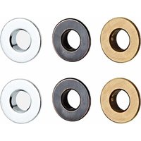 6-teiliger Überlaufring, Messingringeinsatz, Überlaufringe für Waschbecken, Ersatzteil für Badezimmer- oder Küchenspüle (Chrom, schwarze Patina, von YMYNY