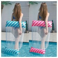 Blau und Pink, Aufblasbare Schwimmhängematte, Mehrzweck-Schwimmbett, 4-in-1-Schwimmhängematte (Sattel, Liegestuhl, Schlauchboot, Hängematte), von YMYNY