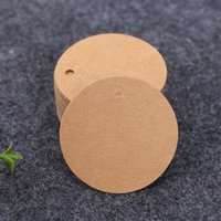 Braun) 100 Stück Kraftpapieranhänger, Geschenkanhänger – Runde Etiketten, 5 x 5 cm, Kraftanhänger, Hochzeitsanhänger mit Schnur für Geschenke zu von YMYNY