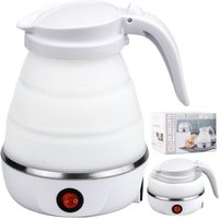 Crediri 0,6 l faltbarer elektrischer Wasserkocher, Reisewasserkocher aus Silikon, tragbarer Mini-Wasserkocher mit Edelstahlsockel für Camping, Reisen von YMYNY