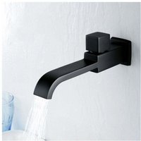 Ymyny - Einzelner Kaltwasserhahn, Wandmontage, mattschwarzer Waschtischhahn, Messing-Waschtischarmatur mit G1/2-Gewinde, mumu Badezimmerzubehör Ymyny - Einzelner Kaltwasserhahn, Wandmontage, mattschwarzer Waschtischhahn, Messing-Waschtischarmatur mit G1/2-Gewinde, mumu Badezimmerzubehör von YMYNY