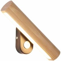 LED-Wandleuchte aus Holz für den Innenbereich, 360 ° drehbare Wandlampe mit Schalter, Nachttischlampe, Flurlampe, Holzfarbe, von YMYNY