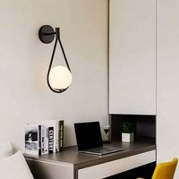 Ymyny - Runde Kugel led Wandlampe Schwarz Innenwandleuchte Modern Verstellbar Metall Glas Nachttischlampe für Schlafzimmer E27 Wassertropfen von YMYNY