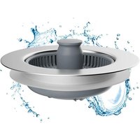 Ymyny - Sieb und Stöpsel für die Küchenspüle – 3-in-1-Universalfilter aus Edelstahl, verstopfungssicher, einfach zu installieren, passend für 70–86 von YMYNY