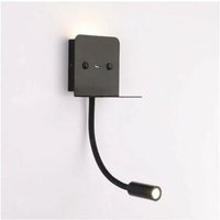 Ymyny - Slange 3W led Wandleuchte + Leselampe mit USB-Anschluss - Schwarz mumu Ymyny - Slange 3W led Wandleuchte + Leselampe mit USB-Anschluss - Schwarz mumu von YMYNY