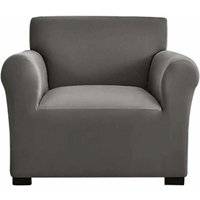Ymyny - Stretch-Sofabezug, 1/2/3-Sitzer-Sofa-Schonbezug, Sofaschoner mit Armlehnen, Sesselbezug mit Anti-Rutsch-Schaumstoffstäben (1 Sitzer, Grau) von YMYNY