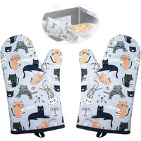 Ymyny - UlisemPaar Ofenhandschuhe aus Baumwolle, Kochhandschuhe aus Baumwolle, hitzebeständige Küchenhandschuhe, Grillhandschuhe, zum Kochen in der von YMYNY