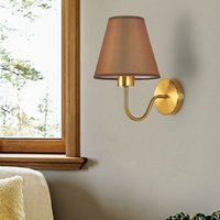 Vintage Innenwandlampe, Moderne Wandleuchte mit Stoffschirm Metallwandlampe Vintage Dekoration Innenbeleuchtung für Schlafzimmer Wohnzimmer (Kaffee) von YMYNY