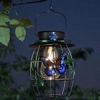 Ymyny - Wasserdichte Solar-Hängelaternen aus Metall mit Schmetterlingsmotiv, solarbetrieben, für den Außenbereich, für Garten, Terrasse, Weg, Rasen, von YMYNY