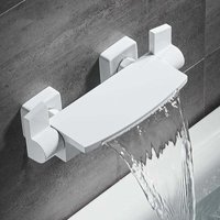 Weißer Badewannenmischer, wandmontierter Wasserfall-Badewannenhahn, wandmontierter Badezimmerhahn mit Handbrause, Badewannenmischbatterie (a) mumu von YMYNY