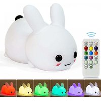 Ymyny - Wiederaufladbares LED-Nachtlicht, Kaninchenlampe aus weichem Silikon mit berührungsempfindlicher Steuerung für das Zimmer von Babymädchen und Ymyny - Wiederaufladbares LED-Nachtlicht, Kaninchenlampe aus weichem Silikon mit berührungsempfindlicher Steuerung für das Zimmer von Babymädchen und von YMYNY