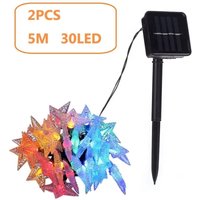 Ymyny - spv 5 m Solarleuchten, 2er-Pack, 30 mehrfarbige LED-Solarleuchten in Form fünfzackiger Sterne. mumu Ymyny - spv 5 m Solarleuchten, 2er-Pack, 30 mehrfarbige LED-Solarleuchten in Form fünfzackiger Sterne. mumu von YMYNY