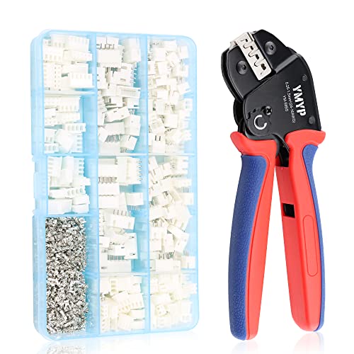 YMYP Crimpzange Stecker Set inkl 720 Teile JST-XH Kit - (0,25-1,5mm²) - Crimpzange für AMP-TE 2,8/4,0/4,8/6,3 JST-SM2,54/XH2,54/VH3,96 & Molex von YMYP