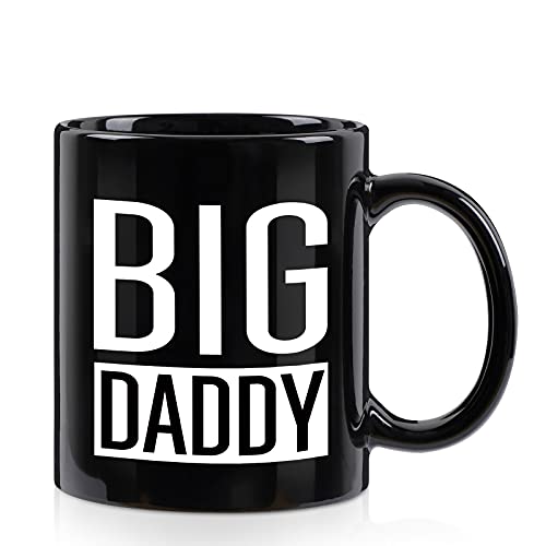 Vatertagsgeschenke, Big Daddy-Kaffeetasse, lustige Tassen für Männer, Geburtstagstasse Vater, Geburtstagsgeschenk Geschenke von Tochter Sohn am Vatertag Weihnachten, 325 ml, schwarz von YN