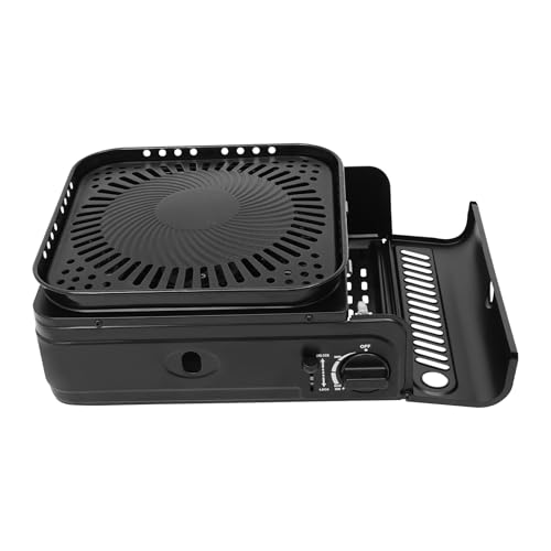 Campingkocher, Brennkammern tragbar Camping Cooker,Tisch Butan Camping Cooker,Brennkammern Butan Camping Cooker 30.5X27.3X12cm (schwarz) von YNAADYH