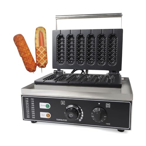 Waffeleisen, Waffle Maker Hotdog Machine, 1500W Stiel/Corn Dog Waffelautomat Profi Gastro Stiel Waffeleisen Kommerziell Lolly Französisch Takoyaki Maker von YNAADYH