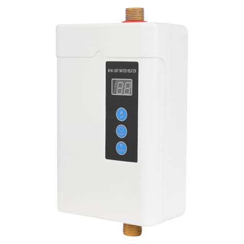 YNAADYH Durchlauferhitzer 230V - 5000W Untertischboiler Niederdruck -30-55℃ Durchlauferhitzer Dusche - Elektrischer Wassererhitzer Tankloser Wassererhitzer (Weiß) von YNAADYH