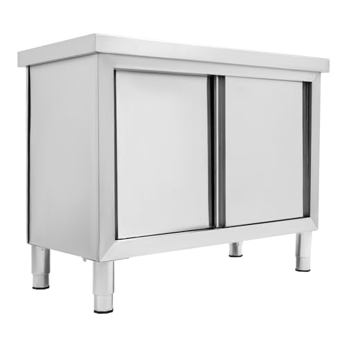 YNAADYH Edelstahl Schrank- Outdoor Schrank Küche Wetterfest Edelstahl 3 Etagen - 100cm Arbeitstisch Wetterfest Schiebetür - Kommerzieller Arbeitstisch Schiebetüren 100x50x95cm YNAADYH Edelstahl Schrank- Outdoor Schrank Küche Wetterfest Edelstahl 3 Etagen - 100cm Arbeitstisch Wetterfest Schiebetür - Kommerzieller Arbeitstisch Schiebetüren 100x50x95cm von YNAADYH